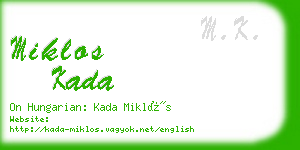 miklos kada business card